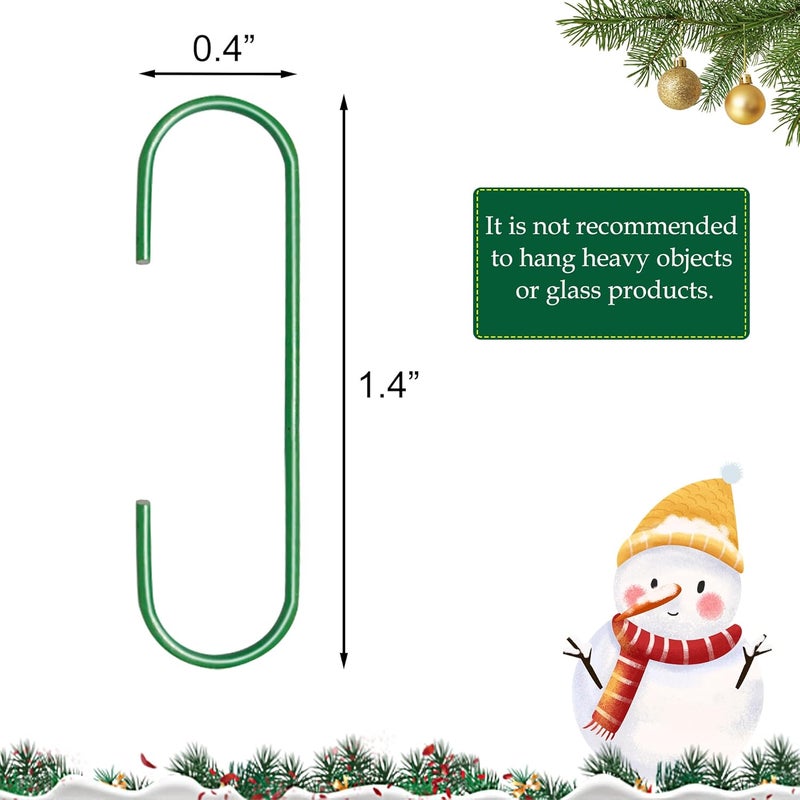 Quacc 100 PCS Green Bauble Hooks Metal Ornament Hooks for Christmas Tree Wreaths Home Kitchen Party Decoration (Green) - Image 4